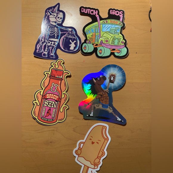 Lot of 5 Rare Hard to find Arizona Dutch Bros Christmas, Halloween stickers - Picture 1 of 4